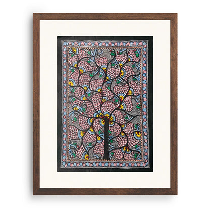 Fish and Tree rass, Madhubani Art, Madhubani Painting