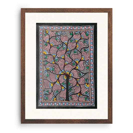 Fish and Tree rass, Madhubani Art, Madhubani Painting