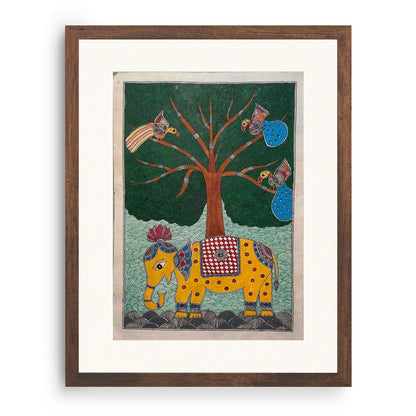 Life of Tree and Elephant, Madhubani Art, Madhubani Painting