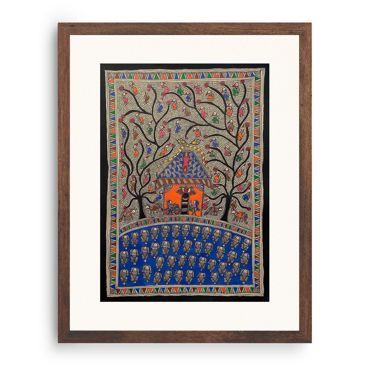 Birth and Fish Madhubani, Madhubani Art, Madhubani Painting