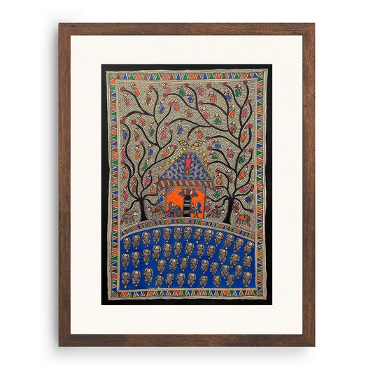 Birth and Fish Madhubani, Madhubani Art, Madhubani Painting