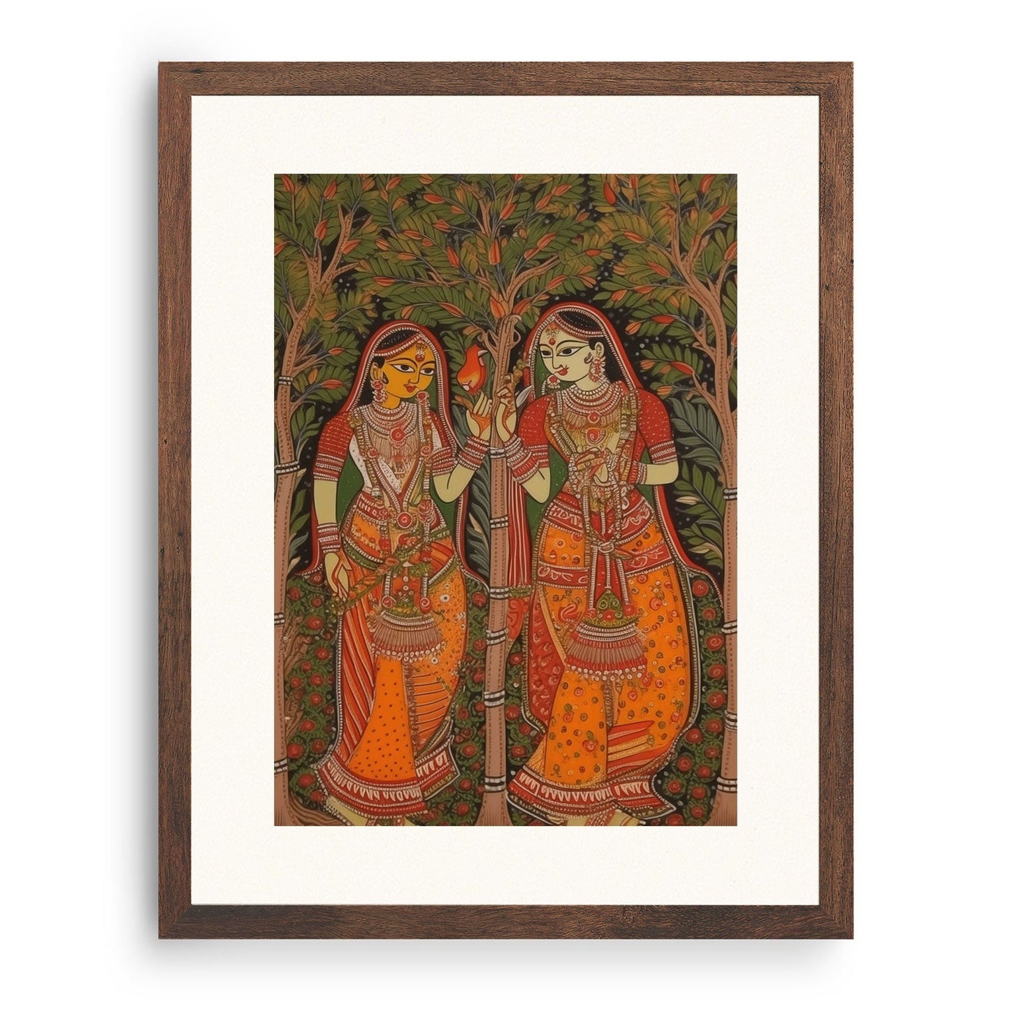 WHISPERS OF THE GROVE MADHUBANI PAINTING