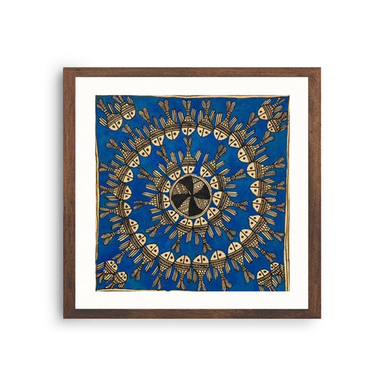 Madhubani Fishes Painting Blue, Madhubani Art