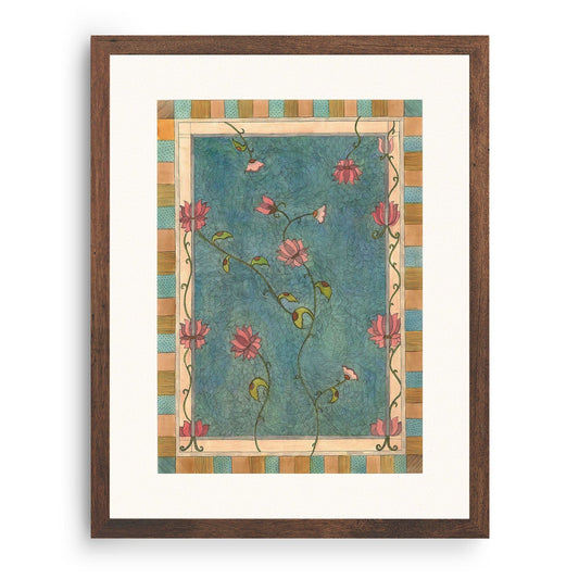 Madhubani Motifs Flower Vintage I, Madhubani Art