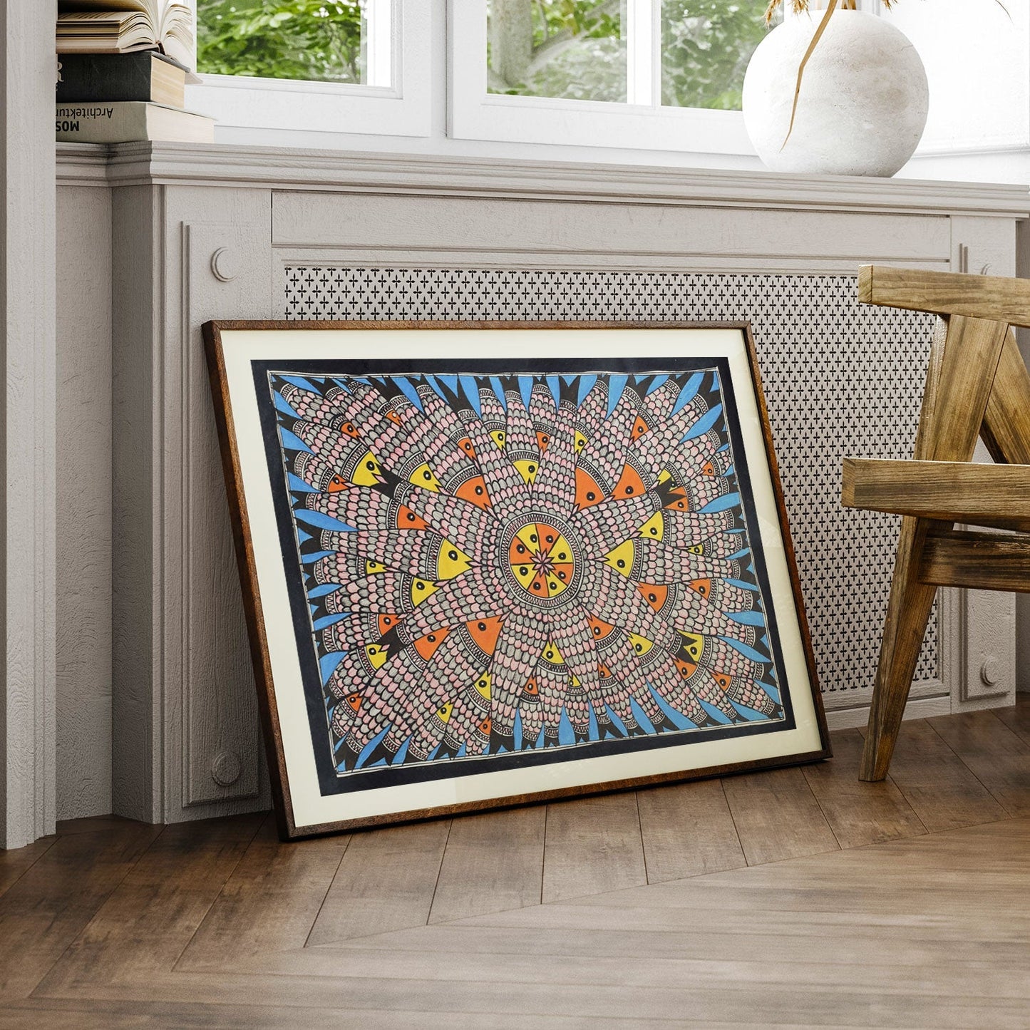 A pattern of Fish Rass, Madhubani Art, Madhubani Painting