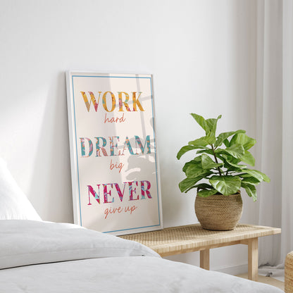 Acanimeeko Design Work Hard, Motivational Poster