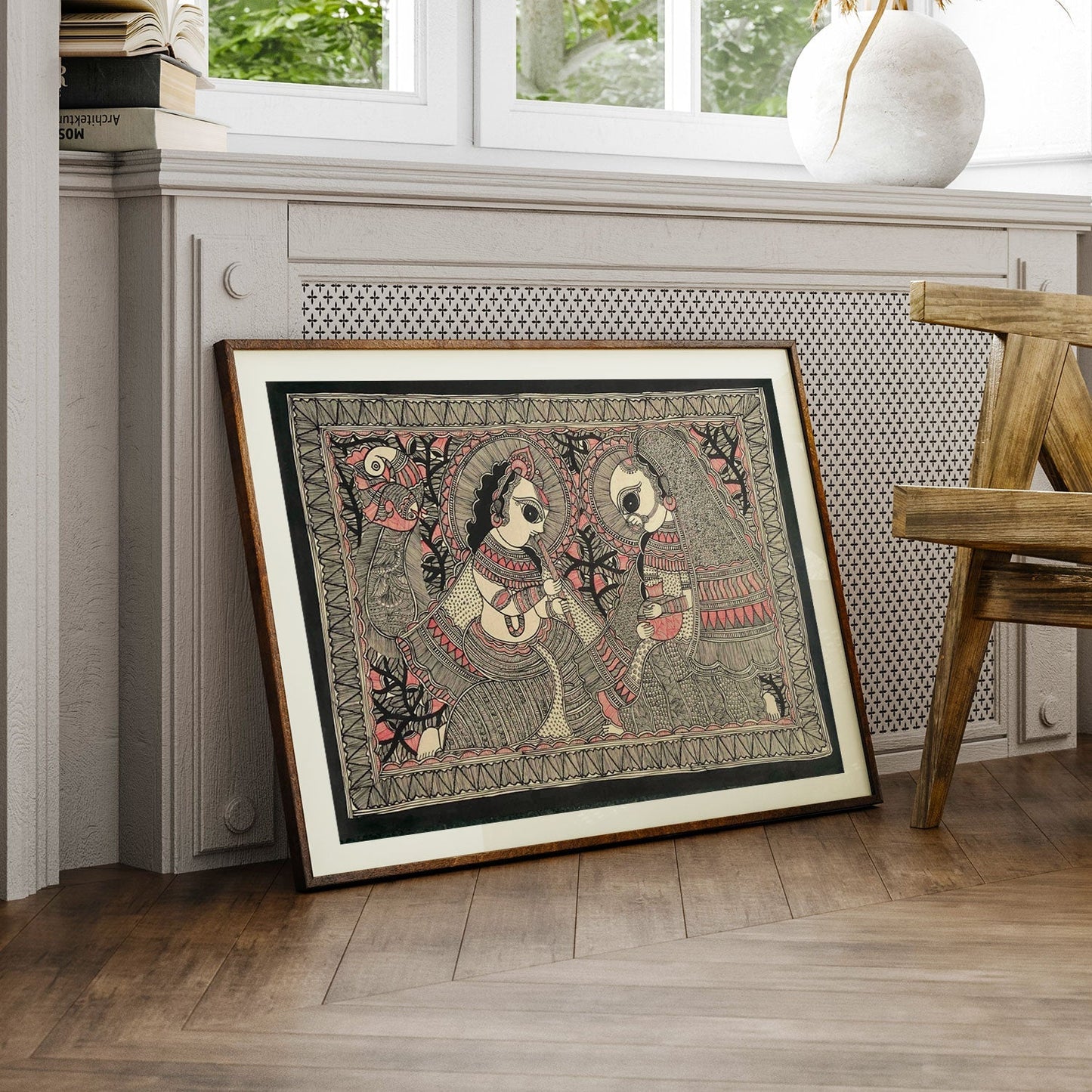 Radha Krishna, Madhubani Art, Madhubani Painting