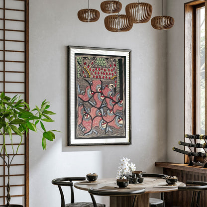 Fish rass , Madhubani Art, Madhubani Painting