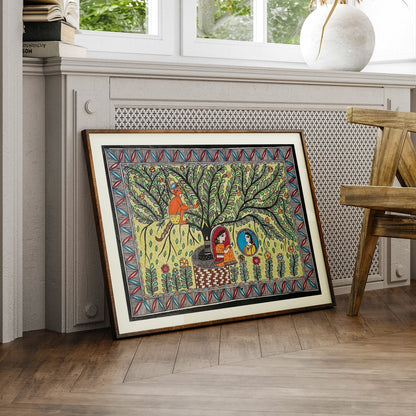 Hanuman Sita Madhubani Art, Madhubani Art, Madhubani Painting