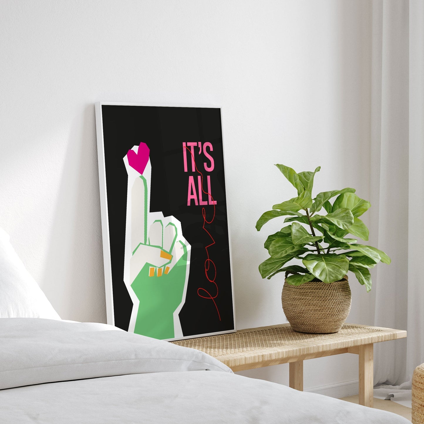 It's All Love Hand Grey, Motivational Poster