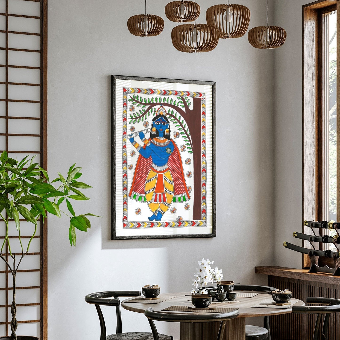 Krishna Painting Madhubani Artle, Madhubani Art, Madhubani Painting