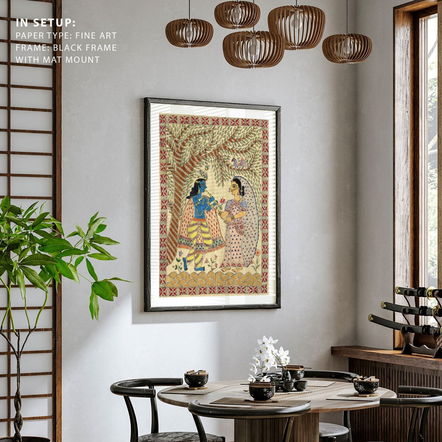 Krishna and Radha Madhubani Painting