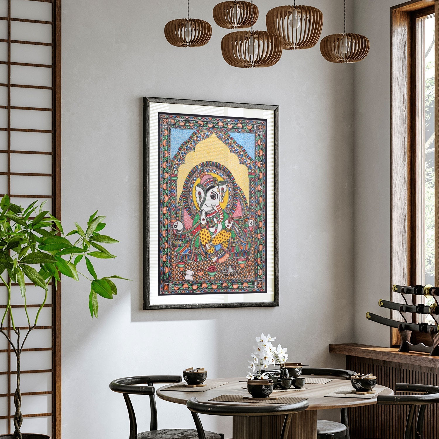 Lord Ganesha Madhubani Painting, Madhubani Art, Madhubani Painting