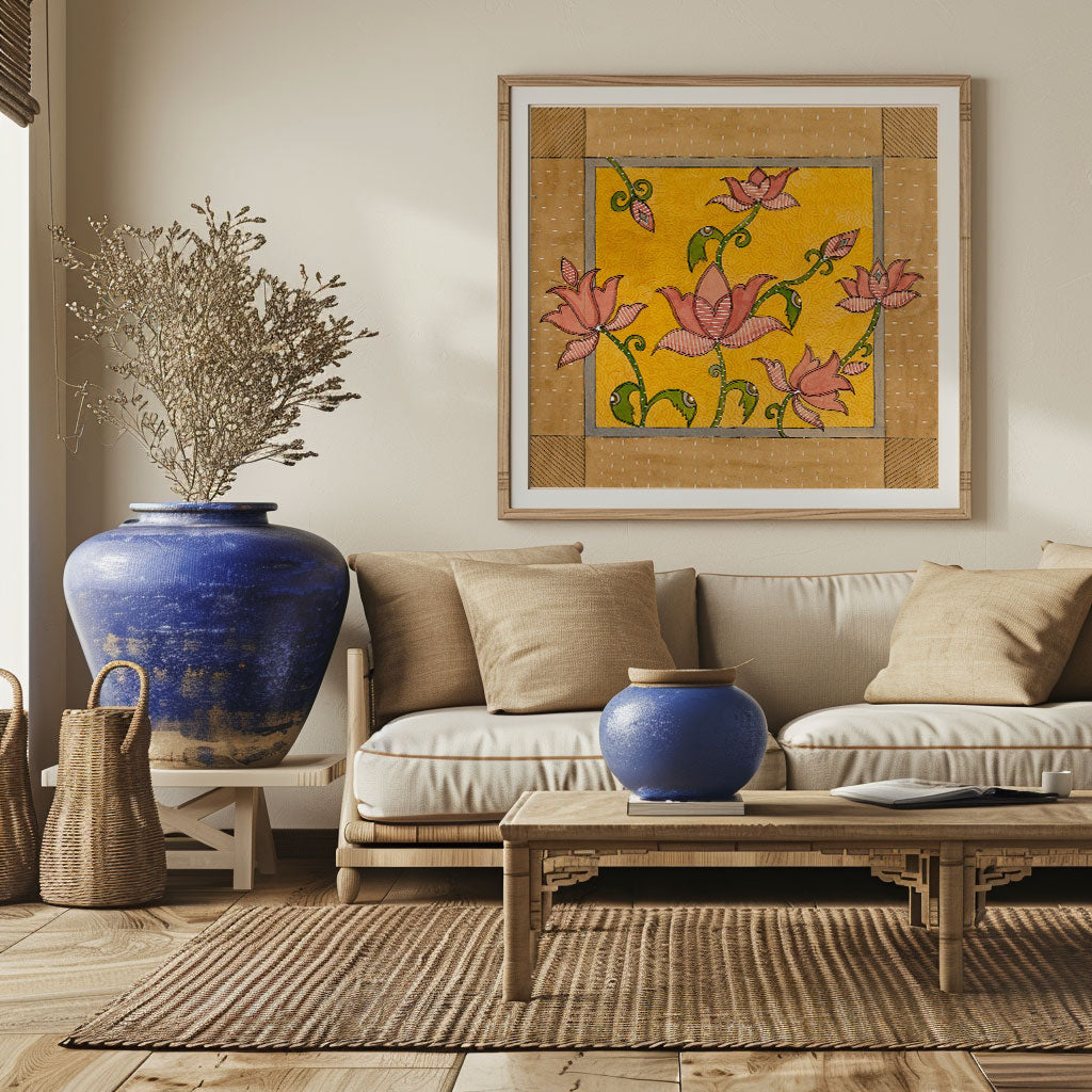 Madhubani Lotus folk art