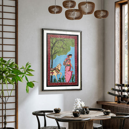 Women cow madhubani, Madhubani Art, Madhubani Painting