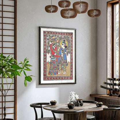 Radha Krishna Madhubani, Madhubani Art, Madhubani Painting