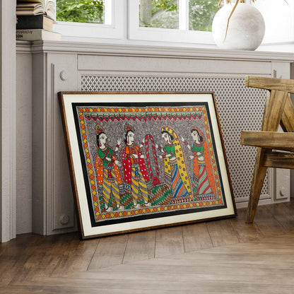 Lord Jaimaala madhubani art, Madhubani Art, Madhubani Painting