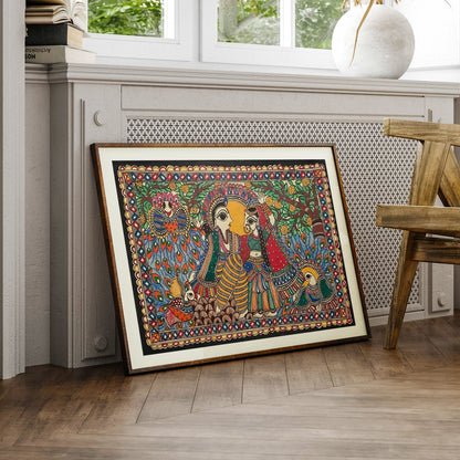 Radha krishna, Madhubani Art, Madhubani Painting