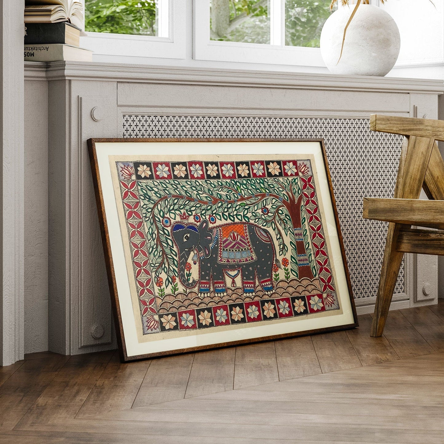 The Elephant in Jungle, Madhubani Art, Madhubani Painting