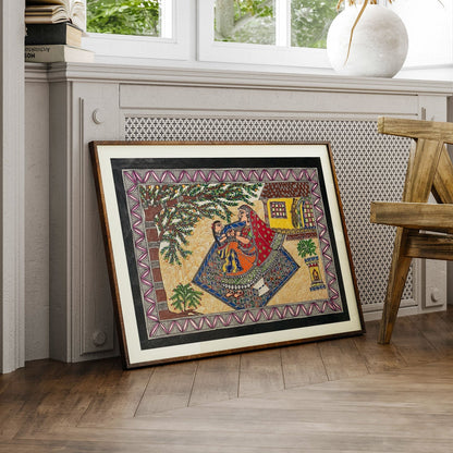 The Mother and daughter madhubani art, Madhubani Art, Madhubani Painting