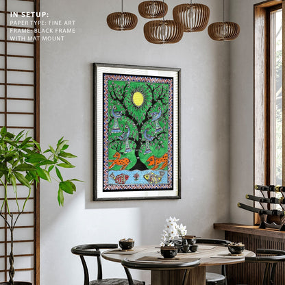 Tree in the Garden Madhubani Painting