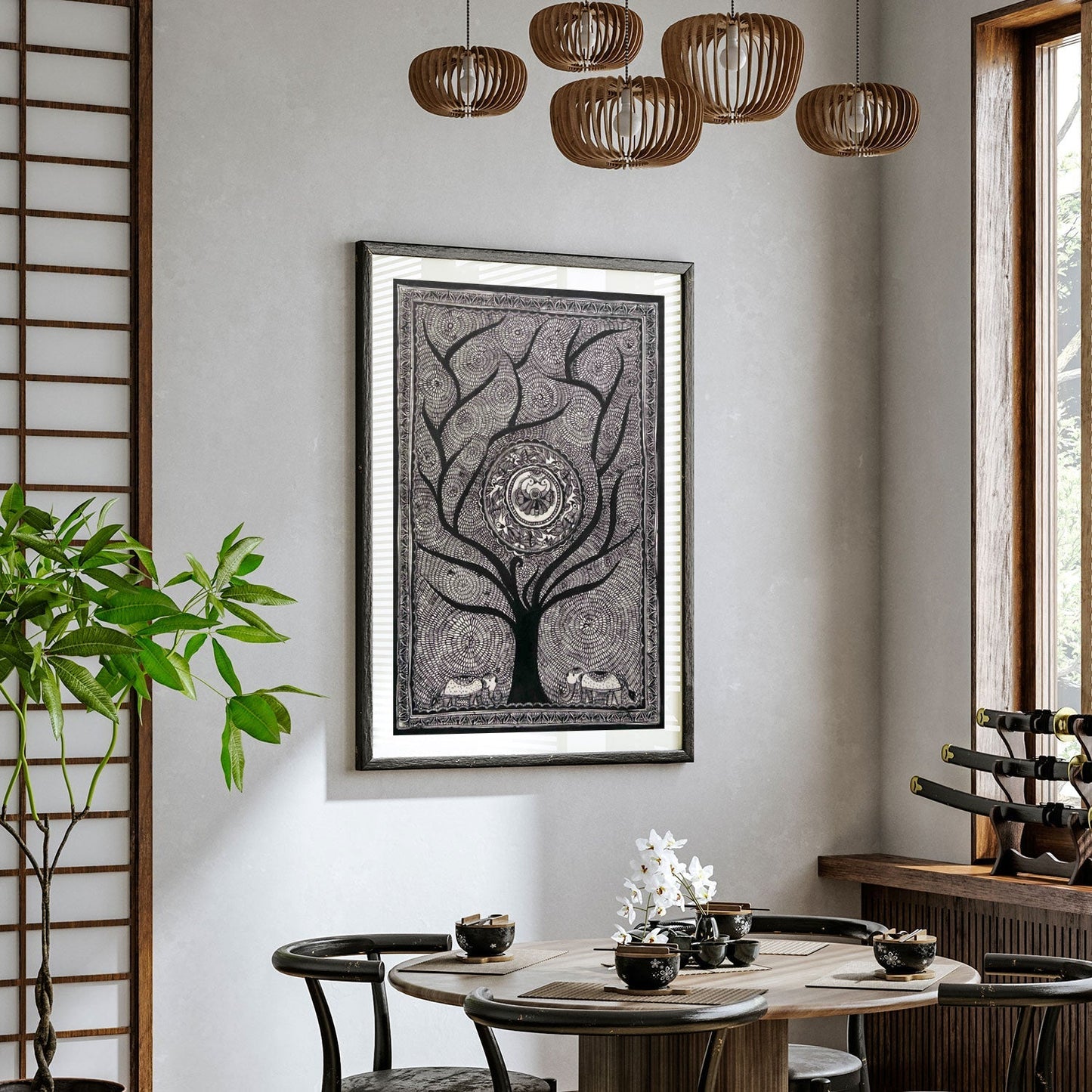 Life of Tree , Madhubani Art, Madhubani Painting