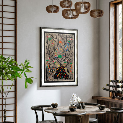 Elephant and Tree madhubani, Madhubani Art, Madhubani Painting