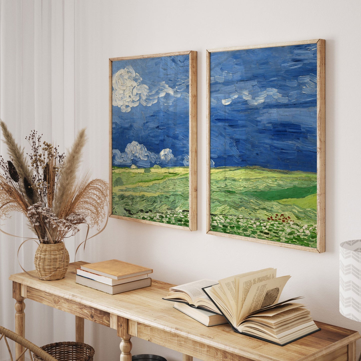 Vincent van Gogh Fields, Set of 2, Set of two Paintings