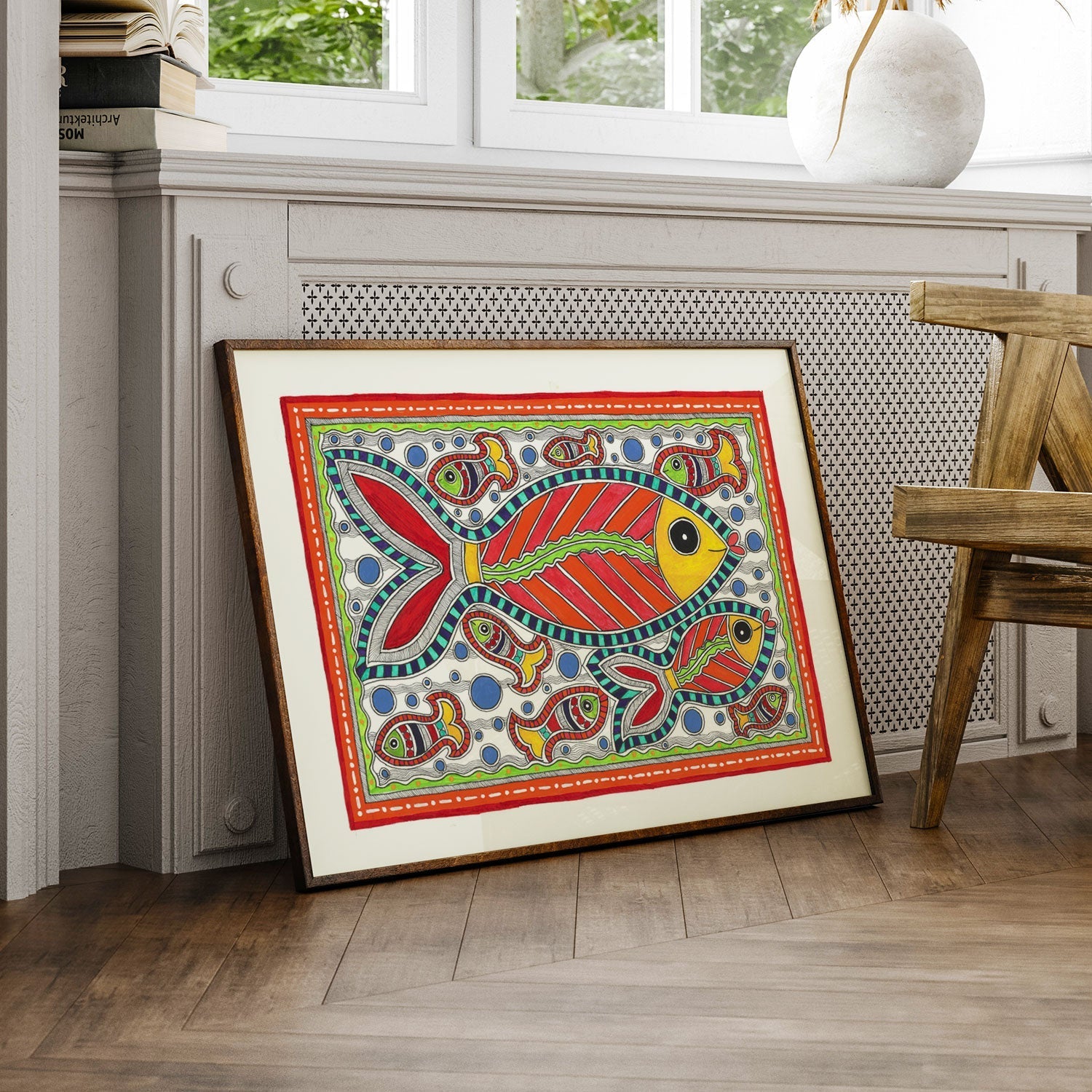 Life of Fish, Madhubani Art, Madhubani Painting