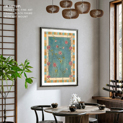 Madhubani Motifs Flower Vintage I, Madhubani Art