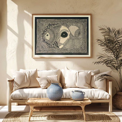 Madhubani Fish with Eye, Madhubani Art, Madhubani Painting