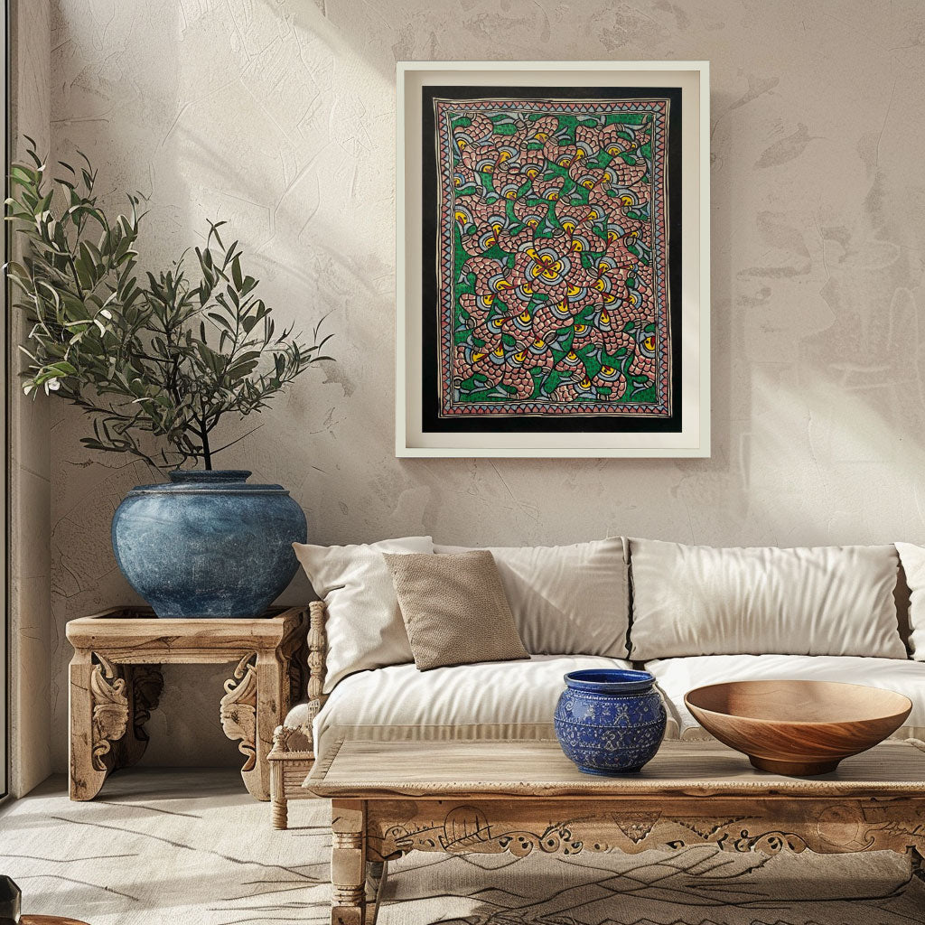 New Fish rass madhubani, Madhubani Art, Madhubani Painting