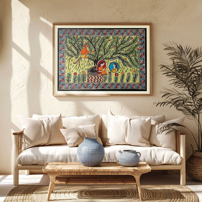 Hanuman Sita Madhubani Art, Madhubani Art, Madhubani Painting