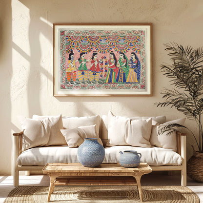 Lord Jaimala Madhubani Painting, Madhubani Art, Madhubani Painting