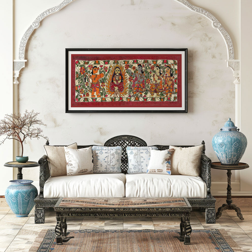 Sita Agnipariksha Madhubani Painting