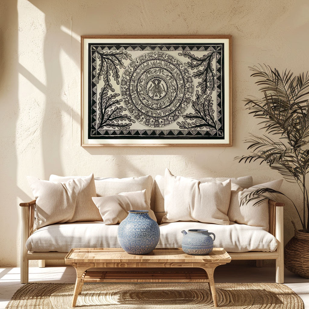 Fish and bird Madhubani Painting, Madhubani Art, Madhubani Painting