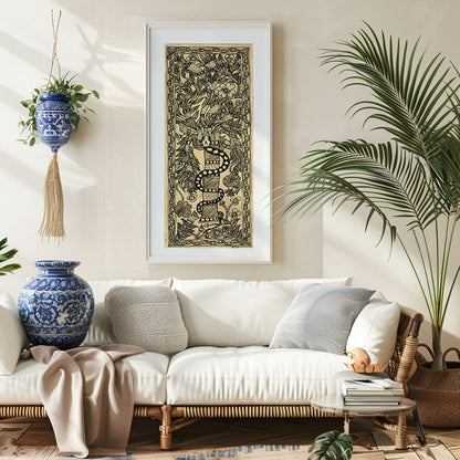 Chandan sai lipte Bhujang Madhubani Painting