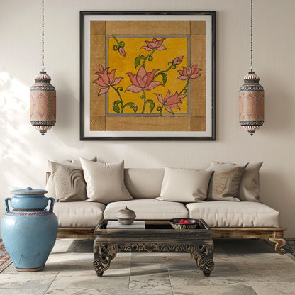 Madhubani Lotus folk art