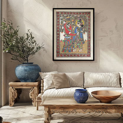 Radha Krishna Madhubani, Madhubani Art, Madhubani Painting