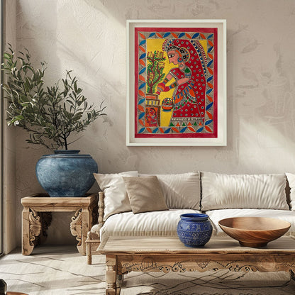 Tulsi pujan, Madhubani Art, Madhubani Painting