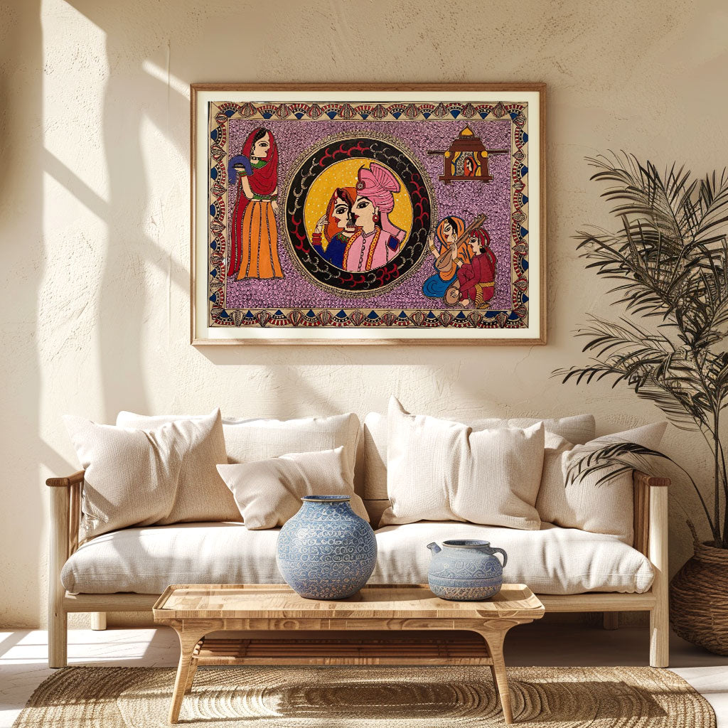 Raja Rani Madhubani Art, Madhubani Art, Madhubani Painting