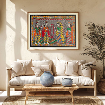 Lord Jaimaala madhubani art, Madhubani Art, Madhubani Painting