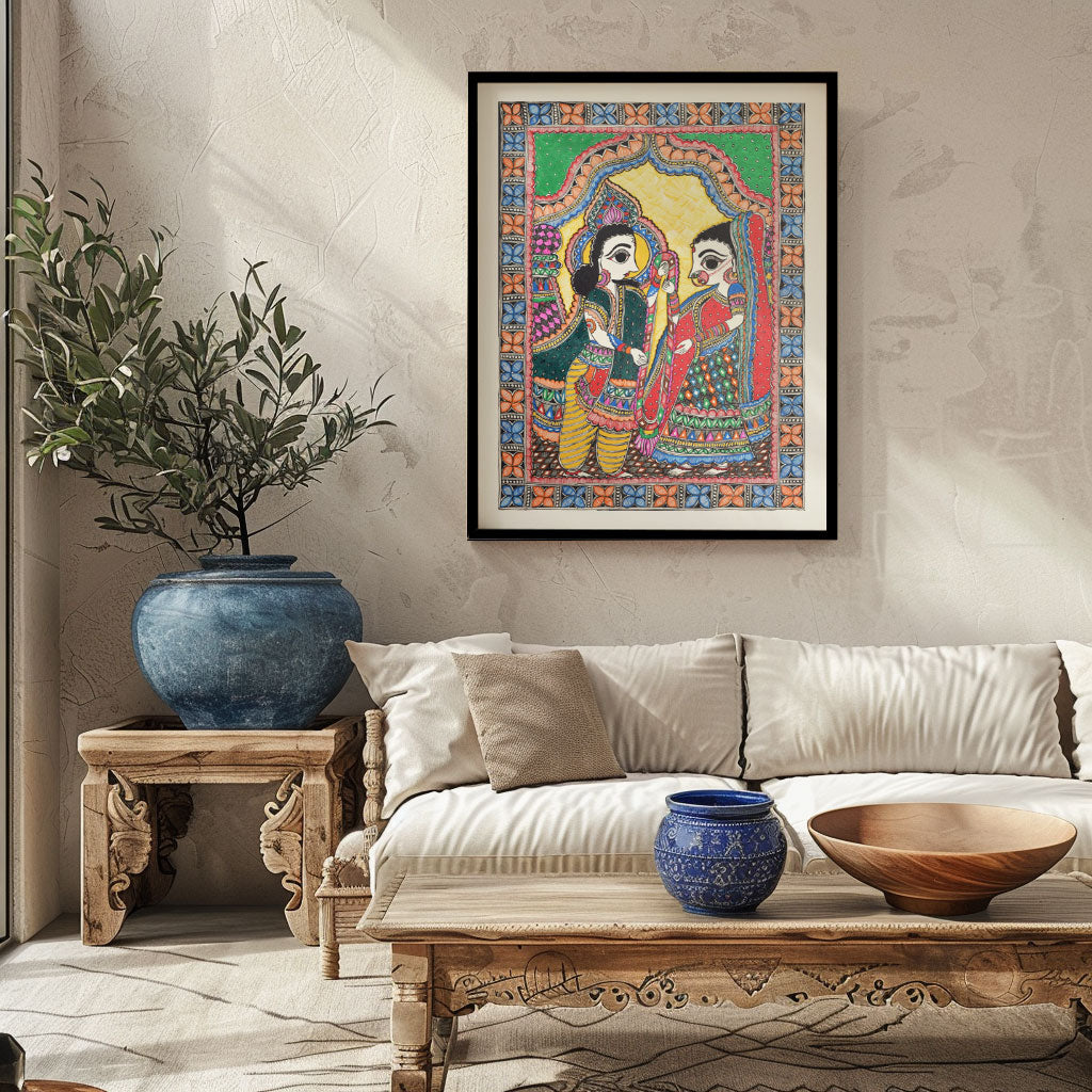 Sitaram jaimala Madhubani Painting, Madhubani Art, Madhubani Painting