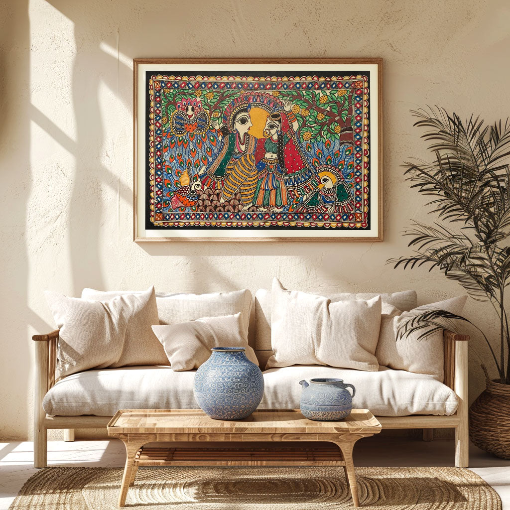 Radha krishna, Madhubani Art, Madhubani Painting