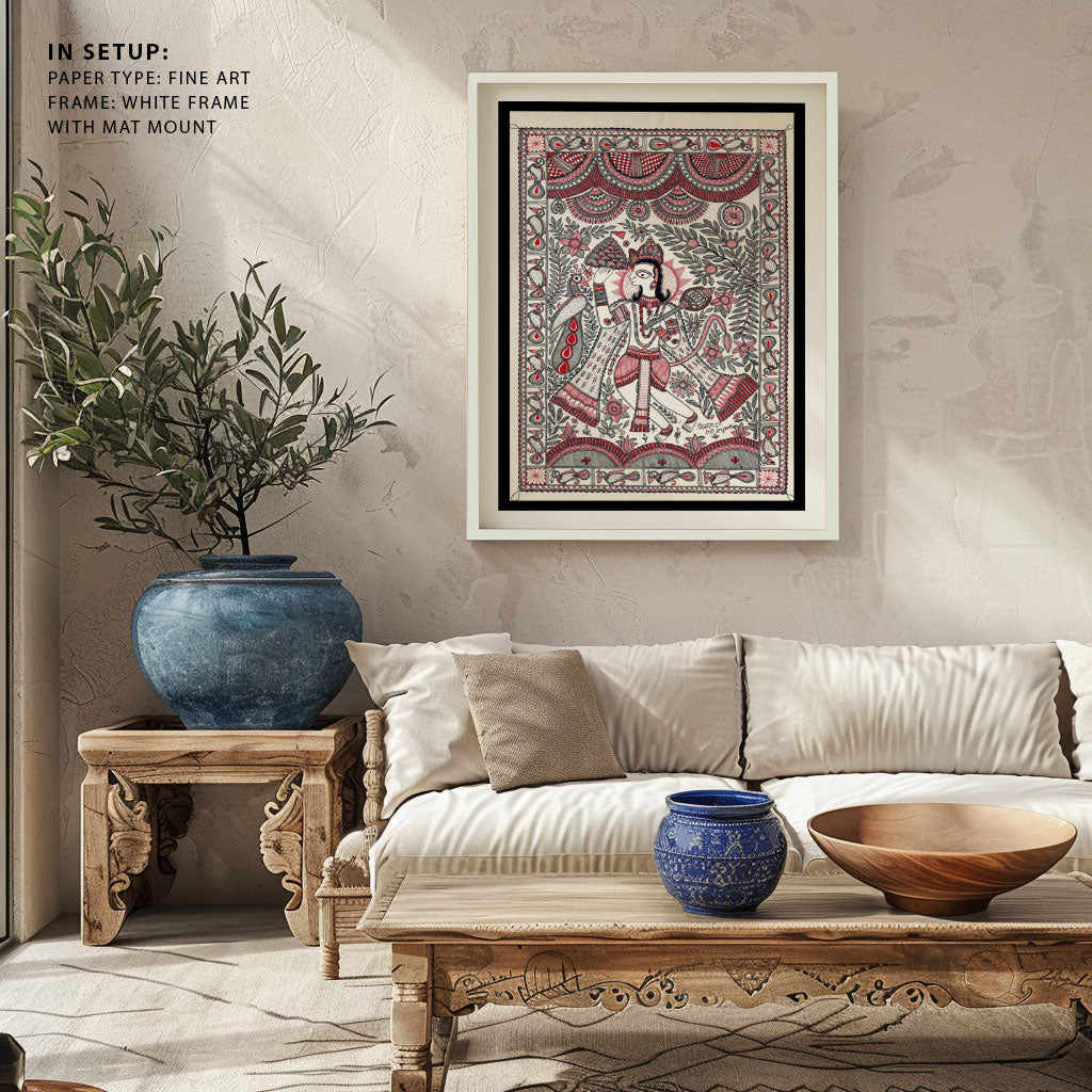 Sanjeevni, Life of Lakshman saved by Hanuman Madhubani Art