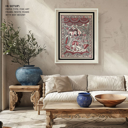 Sanjeevni, Life of Lakshman saved by Hanuman Madhubani Art