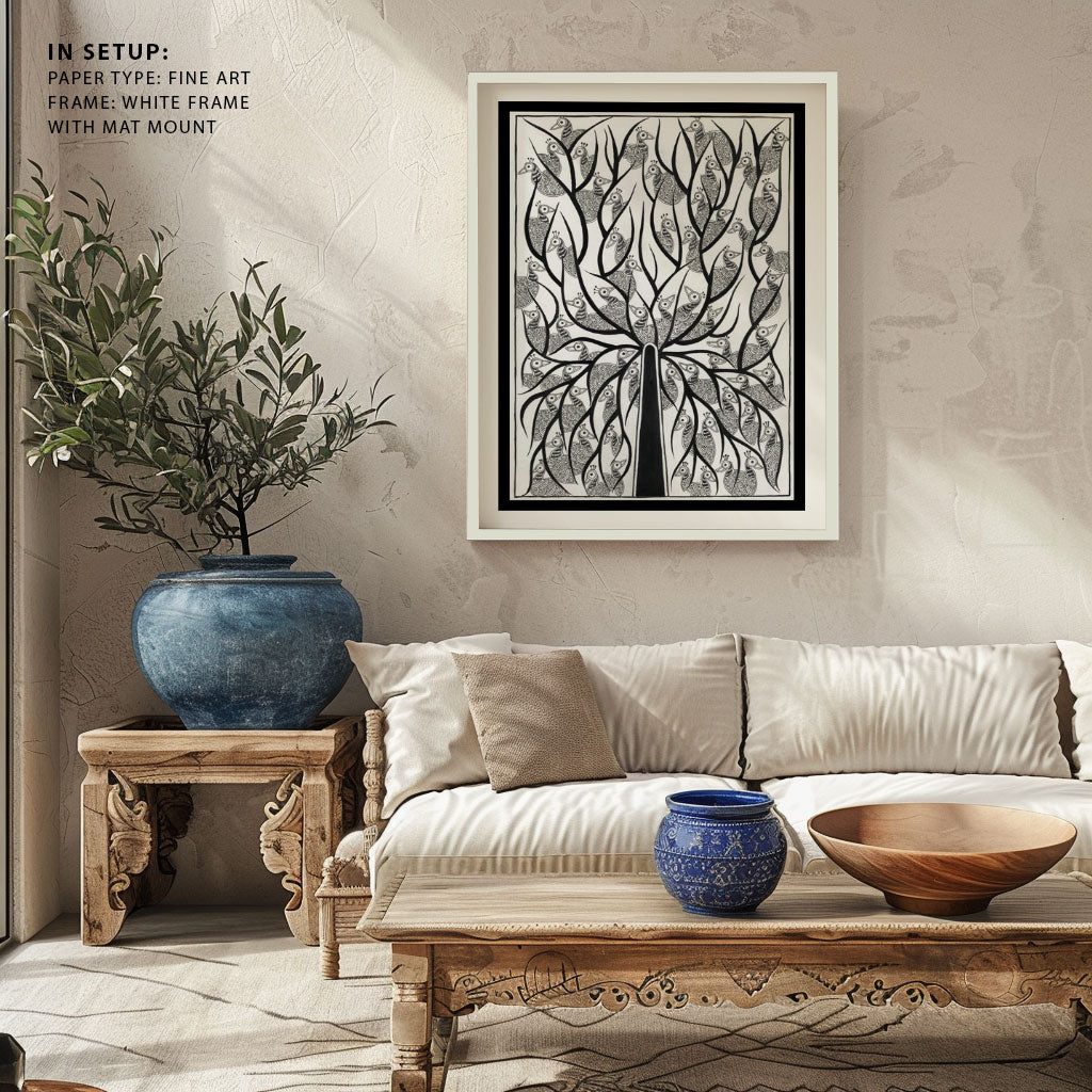 The Tree of wings Madhubani Painting