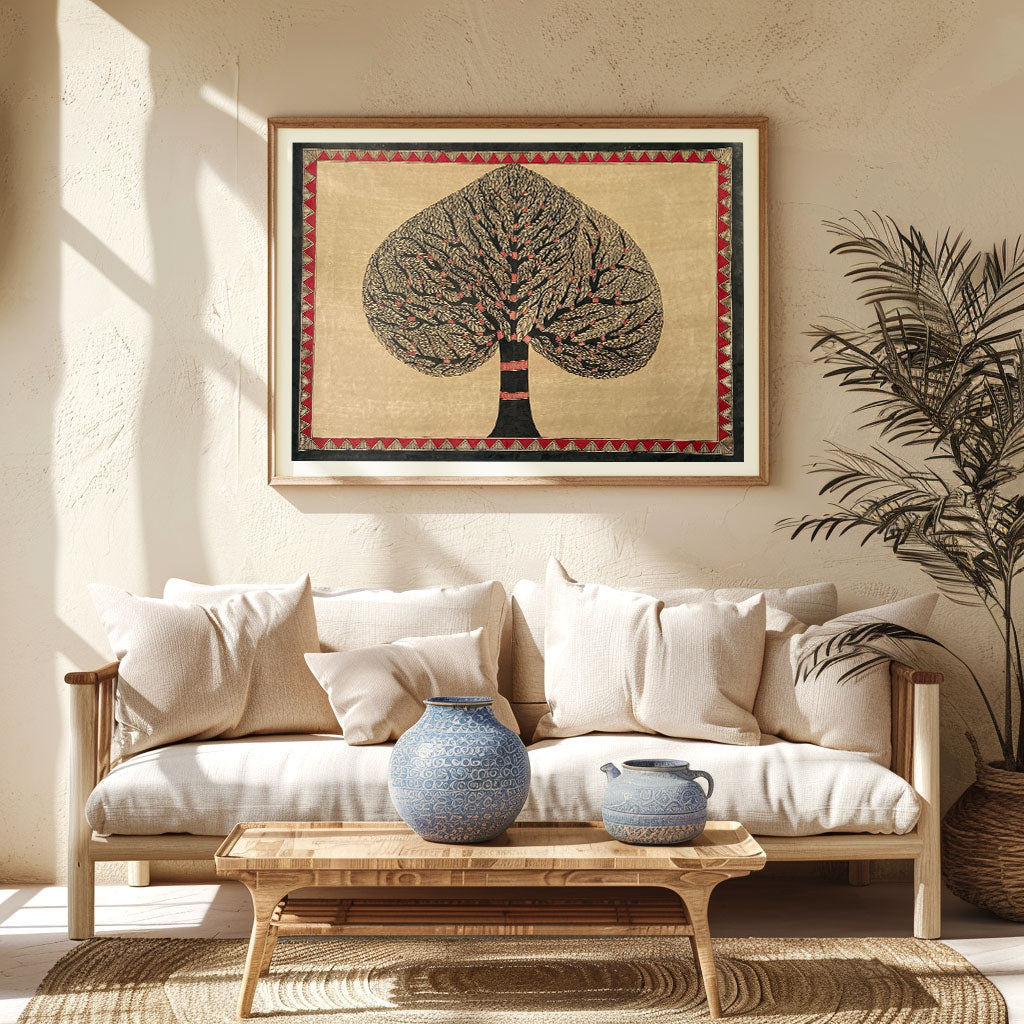 Banyan Tree,Madhubani Art, Madhubani Painting