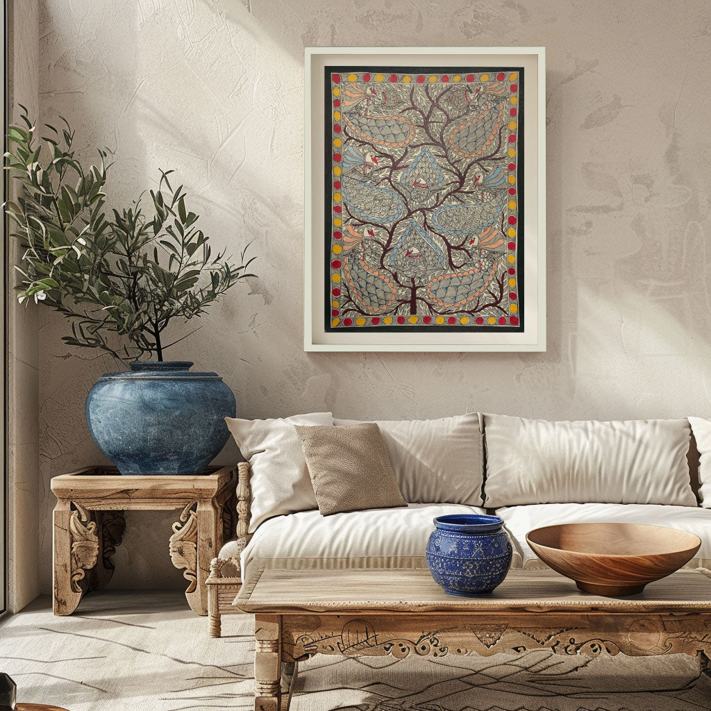 Morr ka Rass(Peacock Art), Madhubani Art, Madhubani Painting