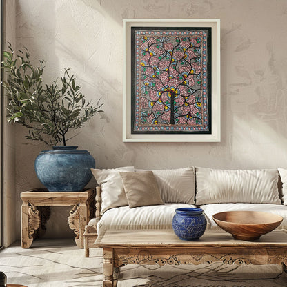 Fish and Tree rass, Madhubani Art, Madhubani Painting